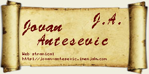 Jovan Antešević vizit kartica